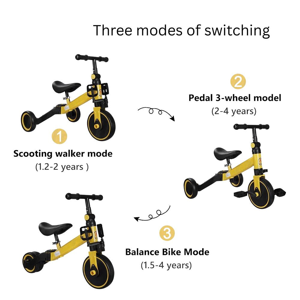 3-in-1 Balance Bike and Tricycle