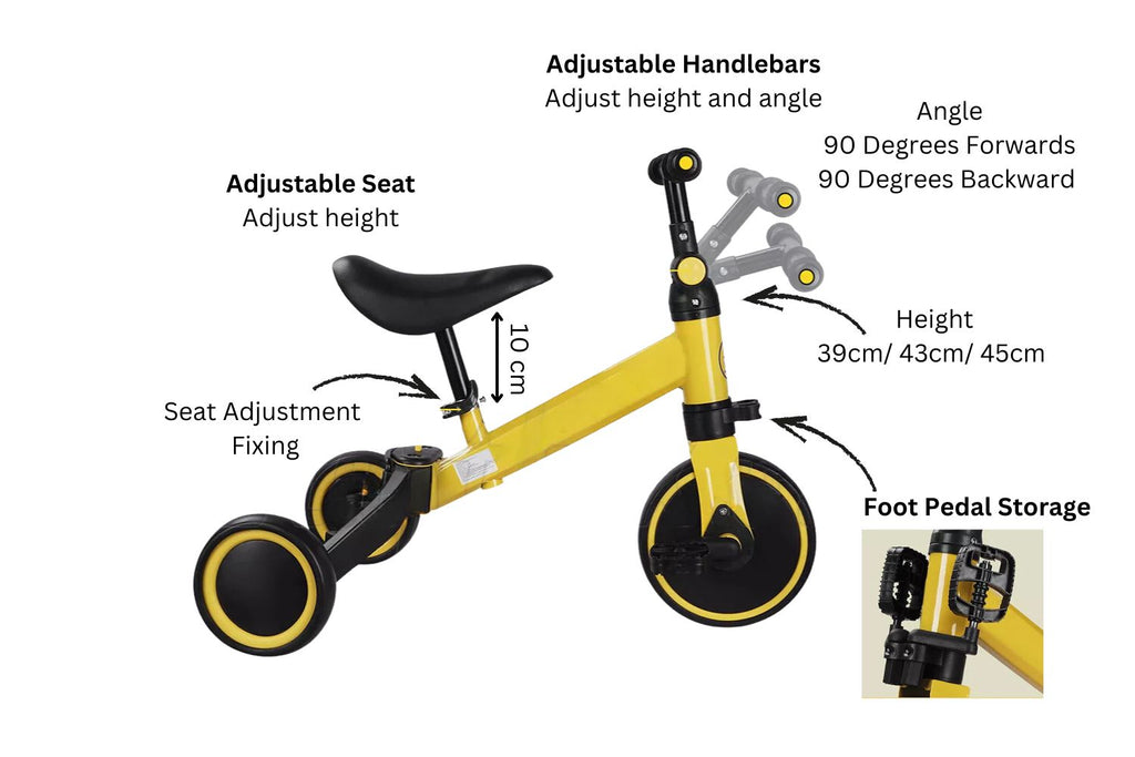 3-in-1 Balance Bike and Tricycle