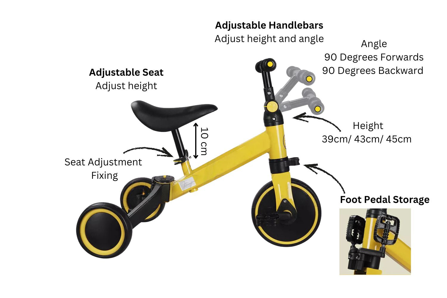 3-in-1 Balance Bike and Tricycle