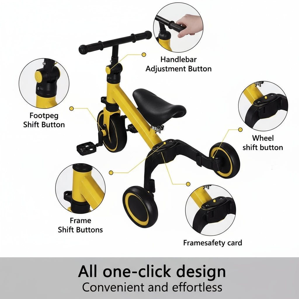 3-in-1 Balance Bike and Tricycle
